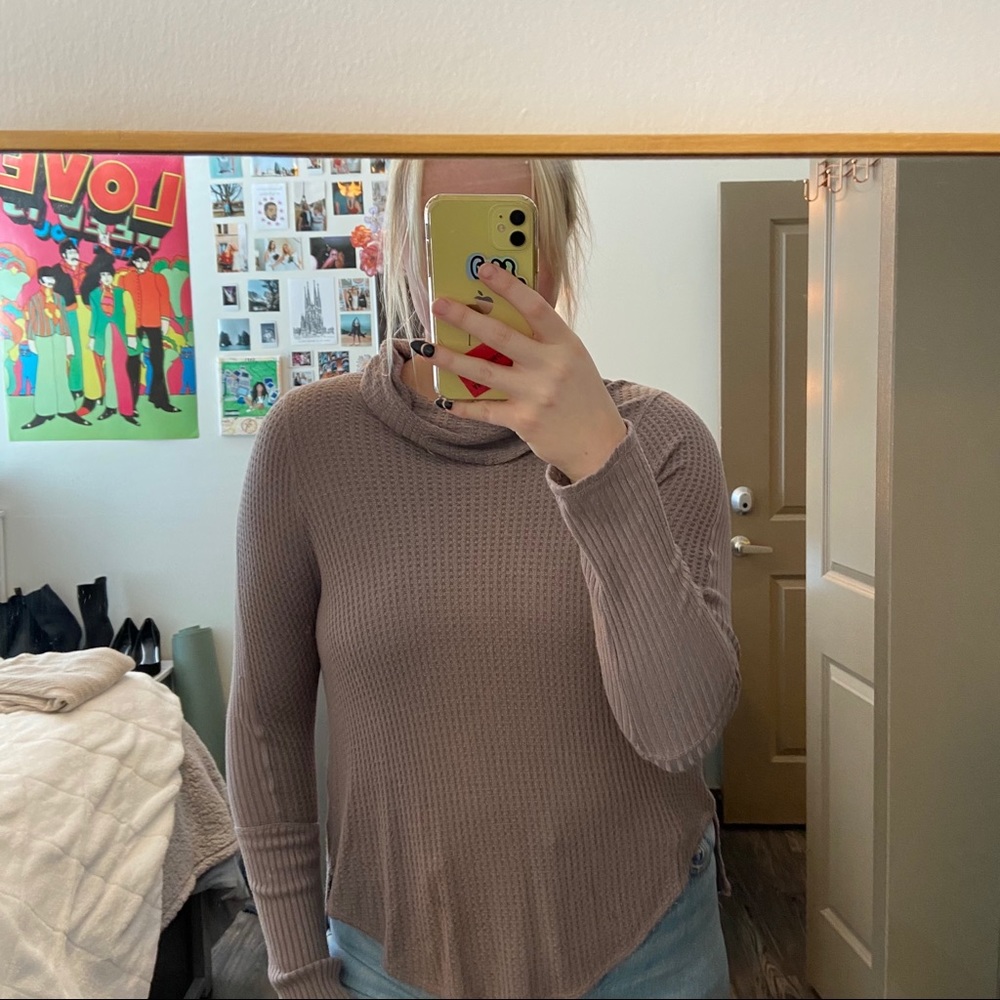 FREE PEOPLE knit top with mock turtle neck